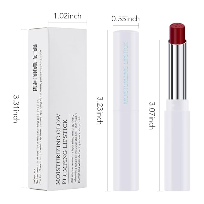 Tinted Lip Balm Moisturizing Lipstick, Red Berry Hydrating Lipstick for Women, 24 Hour Long Lasting Moisturization Lip Gloss Stain Makeup, Lightweight Non Greasy Moisturizer Lips, 12