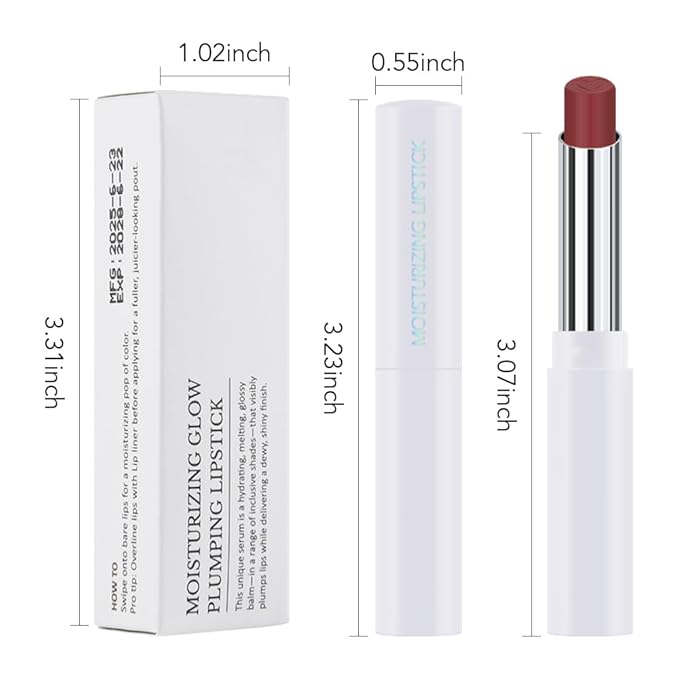 Tinted Lip Balm Moisturizing Lipstick, Reddish Brown Hydrating Lipstick for Women, 24 Hour Long Lasting Moisturization Lip Gloss Stain Makeup, Lightweight Non Greasy Moisturizer Lips, 06