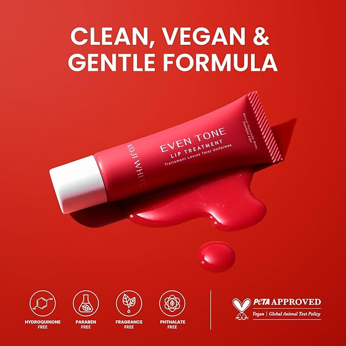 Koji White Lip Discoloration Treatment for Dark Lips | Smokers, Moisturizer & Hydrating Lip Balm with 1% Kojic Acid, Hyaluronic Acid, Vitamin C, Carrot Oil - Beeswax-Free, Vegan Chapstick, 0.23 Fl Oz