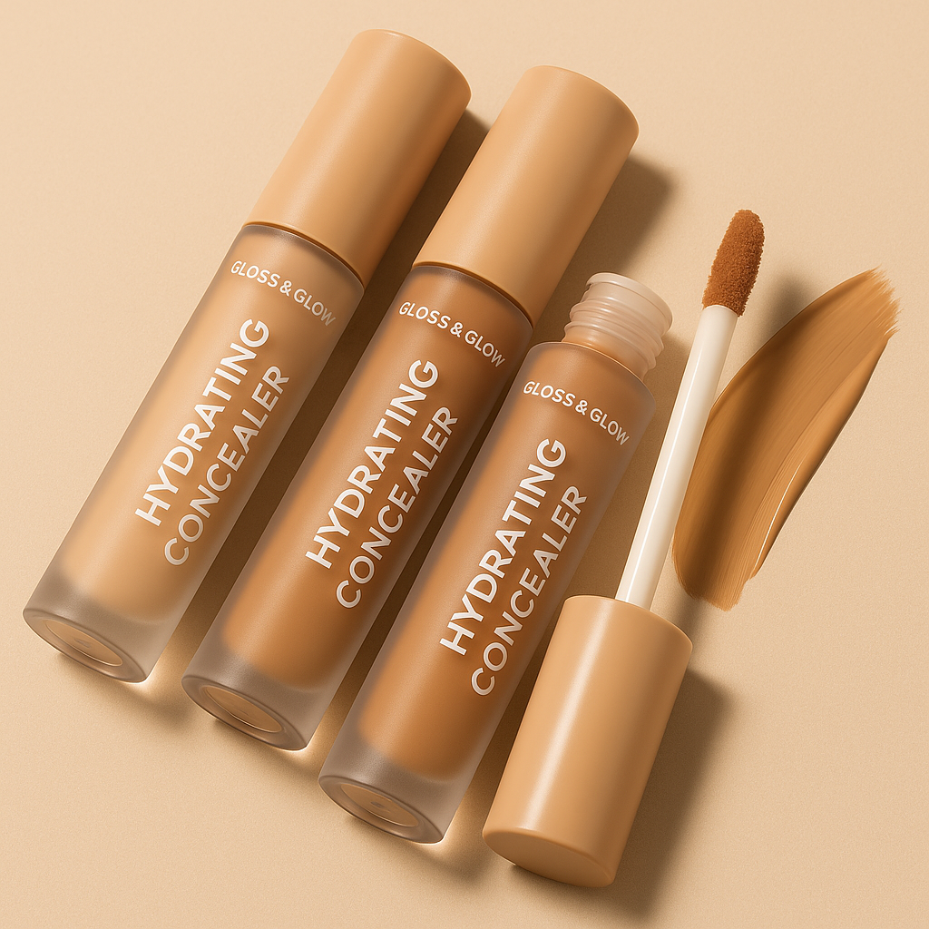 Gloss & Glow Hydrating Concealer with lightweight moisturizing formula for natural coverage