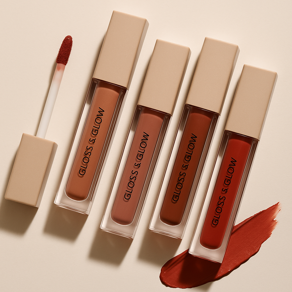 Model applying Gloss & Glow matte liquid lipstick for a velvety finish