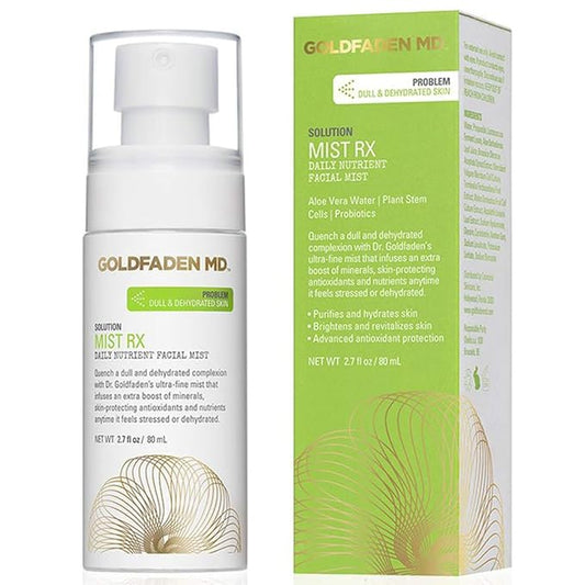 GOLDFADEN MD Mist RX | Daily Nutrient Face Mist | w/Aloe Vera Water, Plant Stem Cells & Antioxidants | Delivers Hydration & Revitalizes | Nourishing Makeup Setting Spray | 2.0 fl oz / 80 mL