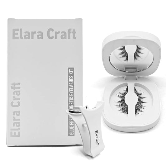Magnetic Eyelashes with Applicator,Reusable Magnetic Lashes without Eyeliner, Glue-free False Lashes, Waterproof, Lightweight, Suit for Natural Makeup(Simple)